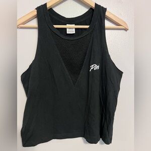 *** PINK Victoria's Secret Black Mesh Detail Women's Tank Top